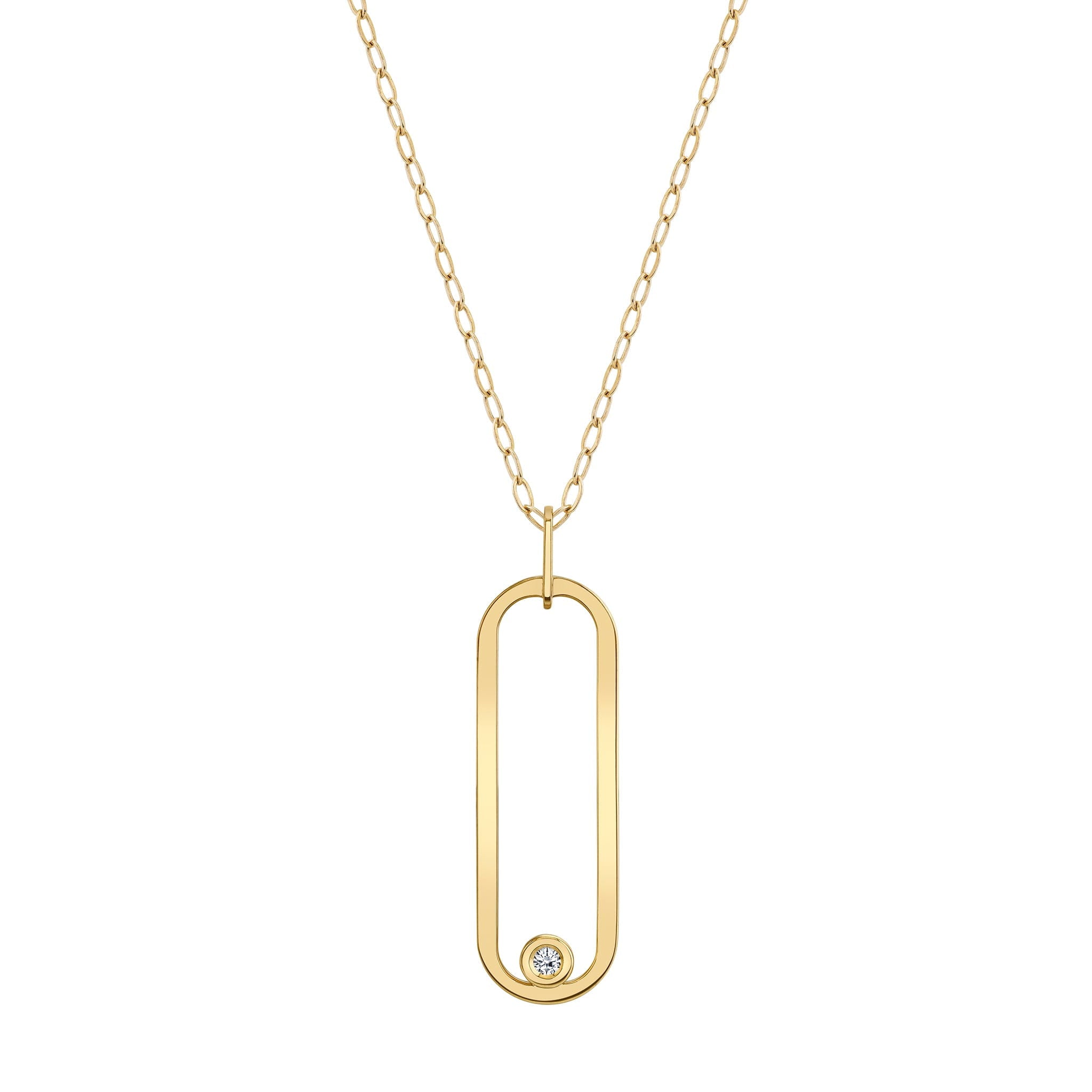 MICHAEL M Necklaces 14K Yellow Gold Longline Link Pendant P360