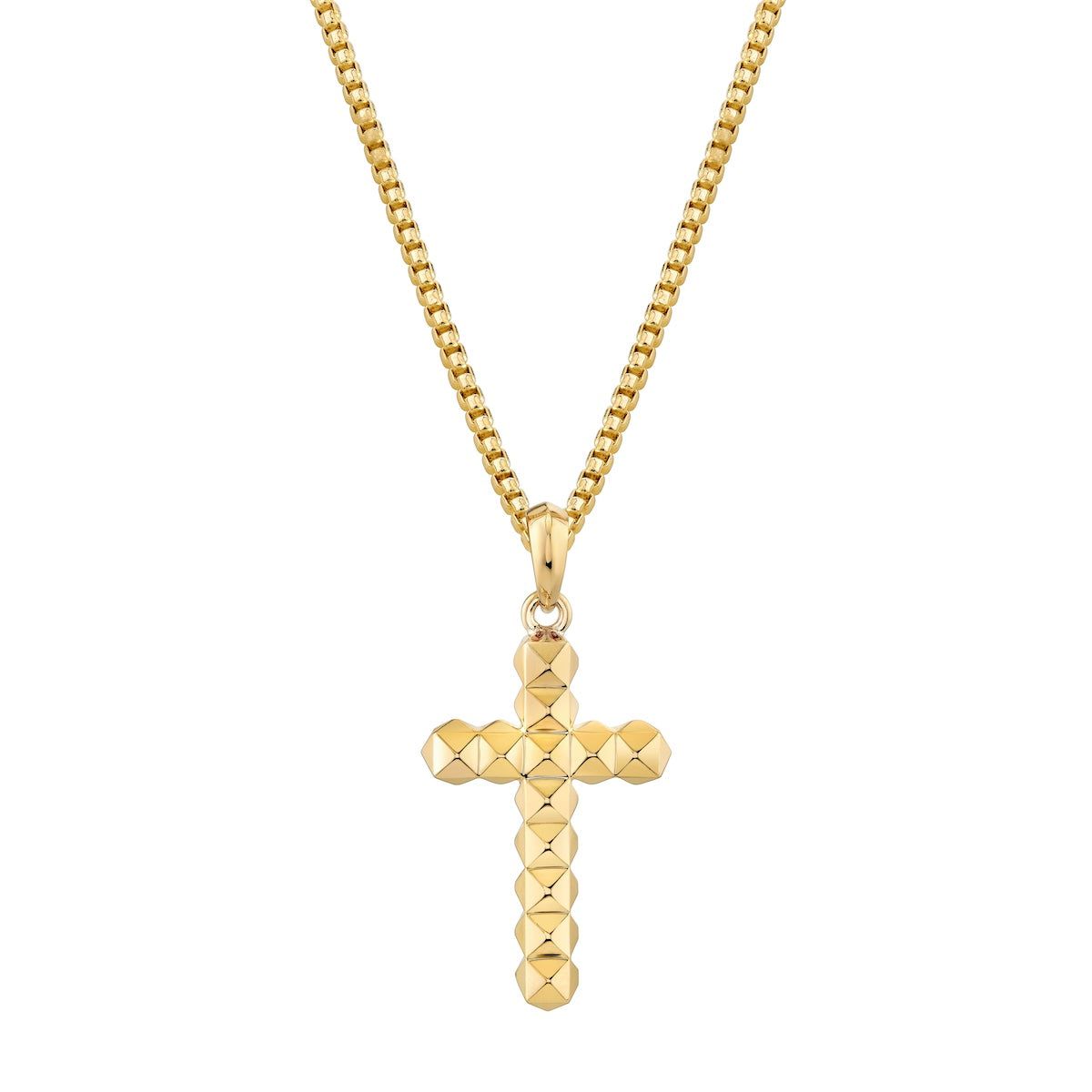 MICHAEL M Necklaces 14K Yellow Gold Men's 3D Tetra Cross