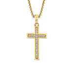 MICHAEL M Necklaces 14K Yellow Gold Men's Pave Cross