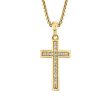 MICHAEL M Necklaces 14K Yellow Gold Men's Pave Cross