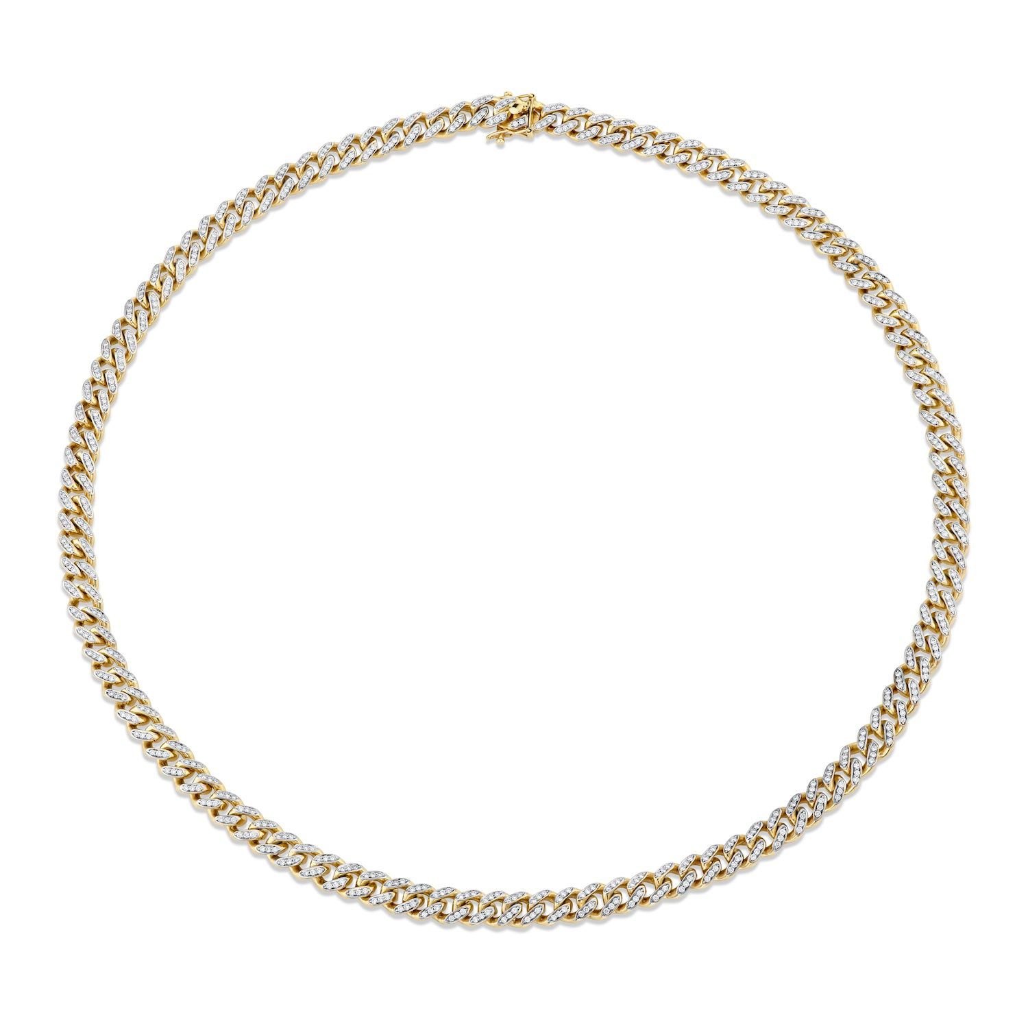 MICHAEL M Necklaces 14K Yellow Gold Men's Pave Cuban Chain Necklace MC101