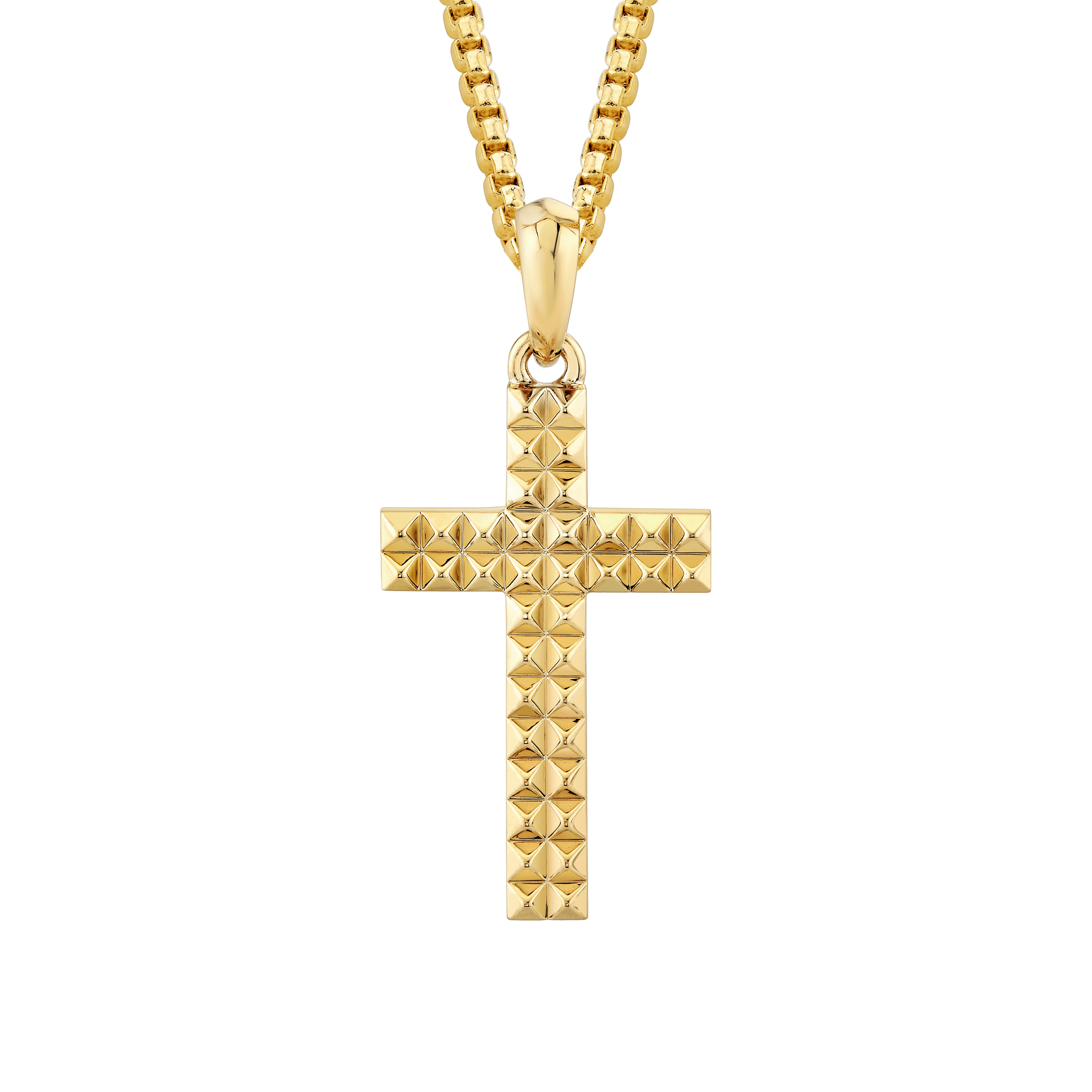 MICHAEL M Necklaces 14K Yellow Gold Men's Tetra Cross MP238