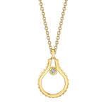 MICHAEL M Necklaces 14K Yellow Gold Mini Signature MM Tetra Pendant P379