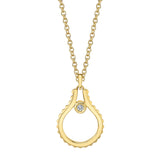 MICHAEL M Necklaces 14K Yellow Gold Mini Signature MM Tetra Pendant P379
