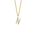 MICHAEL M Necklaces 14K Yellow Gold / N Diamond Initial Pendant P141N