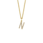 MICHAEL M Necklaces 14K Yellow Gold / N Diamond Initial Pendant P141N