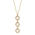 MICHAEL M Necklaces 14K Yellow Gold Pavé Hex Infinity Pendant P506