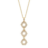 MICHAEL M Necklaces 14K Yellow Gold Pavé Hex Infinity Pendant P506