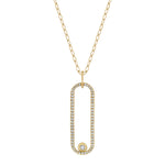 MICHAEL M Necklaces 14K Yellow Gold Pave Longline Link Pendant P360PV