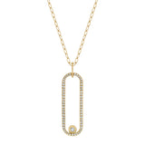 MICHAEL M Necklaces 14K Yellow Gold Pave Longline Link Pendant P360PV