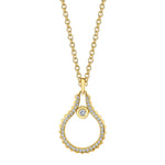 MICHAEL M Necklaces 14K Yellow Gold Pavé Mini Signature MM Tetra Pendant P380YG