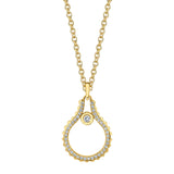 MICHAEL M Necklaces 14K Yellow Gold Pavé Mini Signature MM Tetra Pendant P380YG
