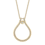 MICHAEL M Necklaces 14K Yellow Gold Pavé Signature MM Tetra Pendant P373