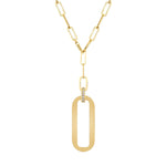 MICHAEL M Necklaces 14K Yellow Gold Plain Longline Link Medallion Lariat CN518