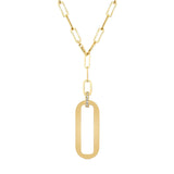 MICHAEL M Necklaces 14K Yellow Gold Plain Longline Link Medallion Lariat CN518