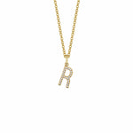 MICHAEL M Necklaces 14K Yellow Gold / R Diamond Initial Pendant P141R
