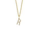 MICHAEL M Necklaces 14K Yellow Gold / R Diamond Initial Pendant P141R