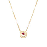MICHAEL M Necklaces 14K Yellow Gold / Ruby - July Signature Birthstone Necklace CN435RU