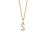 MICHAEL M Necklaces 14K Yellow Gold / S Diamond Initial Pendant P141S