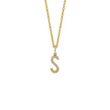 MICHAEL M Necklaces 14K Yellow Gold / S Diamond Initial Pendant P141S