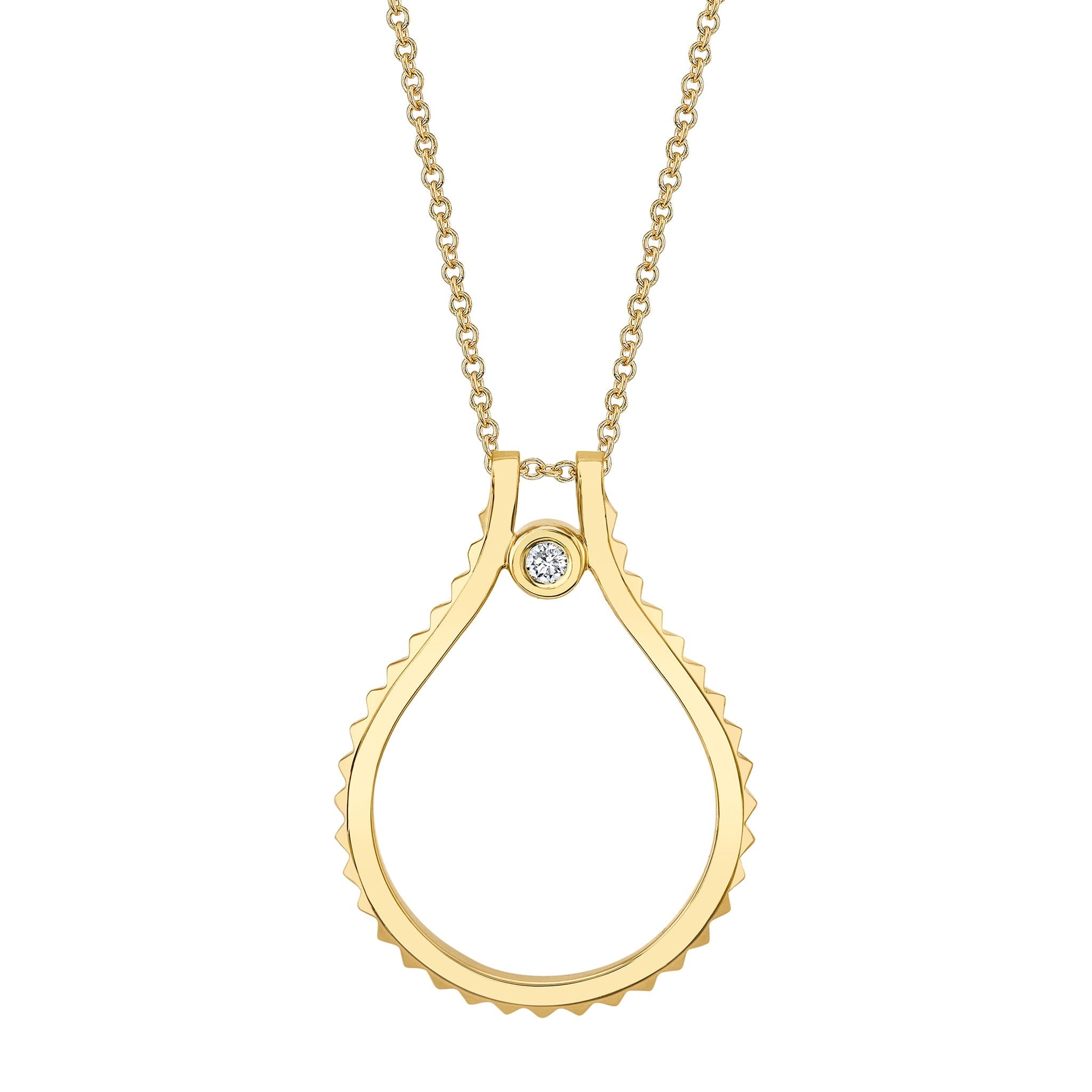 MICHAEL M Necklaces 14K Yellow Gold Signature MM Tetra Pendant P372YG