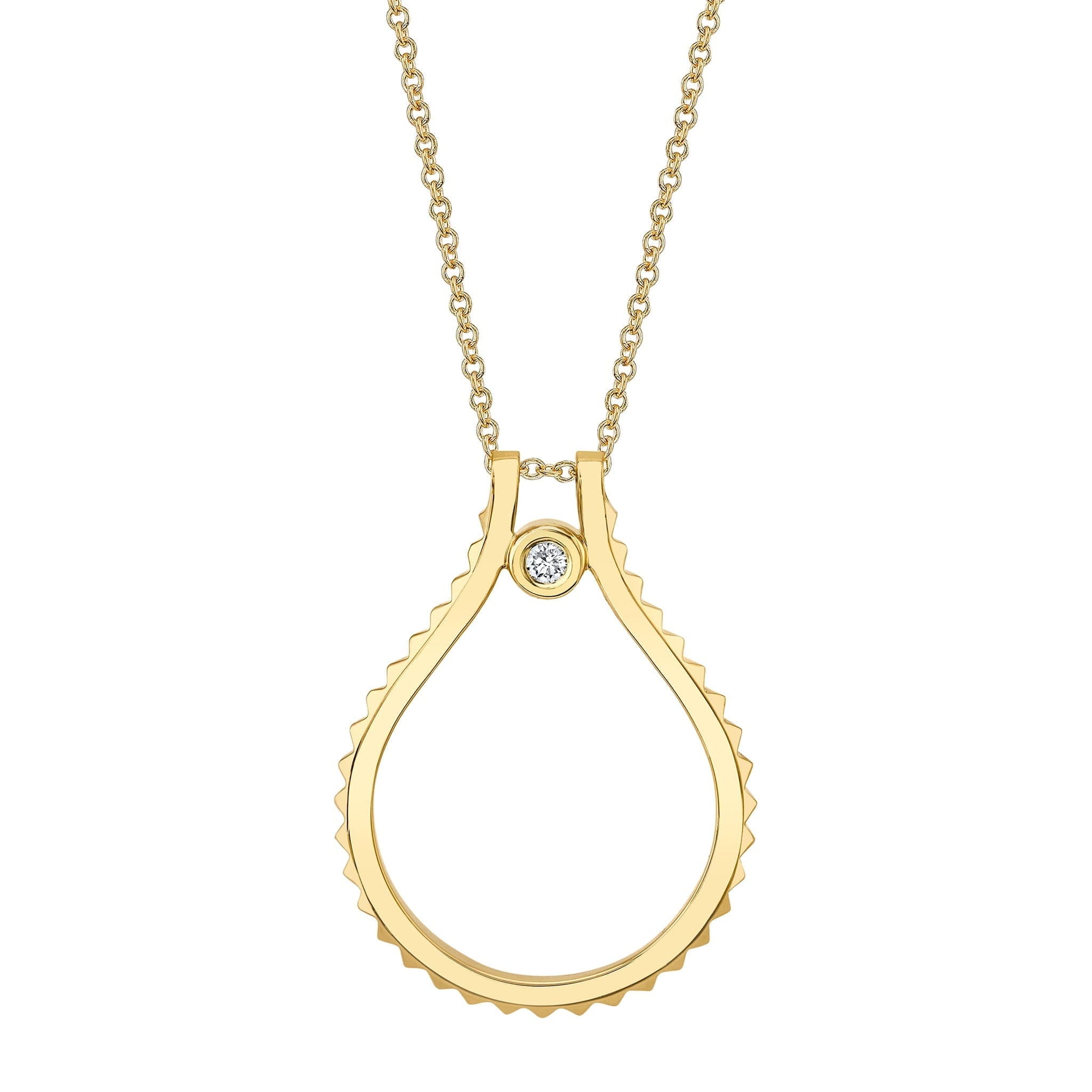 MICHAEL M Necklaces 14K Yellow Gold Signature MM Tetra Pendant P372