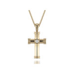 MICHAEL M Necklaces 14K Yellow Gold Single Diamond Cross Pendant MP234YG