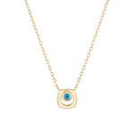 MICHAEL M Necklaces 14K Yellow Gold / Swiss Blue Topaz - December Signature Birthstone Necklace CN435BT