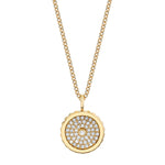 MICHAEL M Necklaces 14K Yellow Gold Tetra Pavé Bezel Medallion P397
