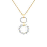 MICHAEL M Necklaces 14K Yellow Gold Two Ring Cloud Drop Pendant P386-S