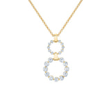 MICHAEL M Necklaces 14K Yellow Gold Two Ring Cloud Drop Pendant P386-S