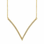 MICHAEL M Necklaces 14K Yellow Gold Wide V Diamond Pendant P217