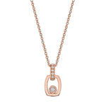 MICHAEL M Necklaces 18k Rose Gold Link Pendant with Bezel Set Diamond P400