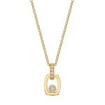 MICHAEL M Necklaces 18K Yellow Gold Link Pendant with Bezel Set Diamond P400- YG