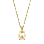 MICHAEL M Necklaces 18K Yellow Gold Link Pendant with Bezel Set Diamond P400