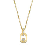 MICHAEL M Necklaces 18K Yellow Gold Link Pendant with Bezel Set Diamond P400