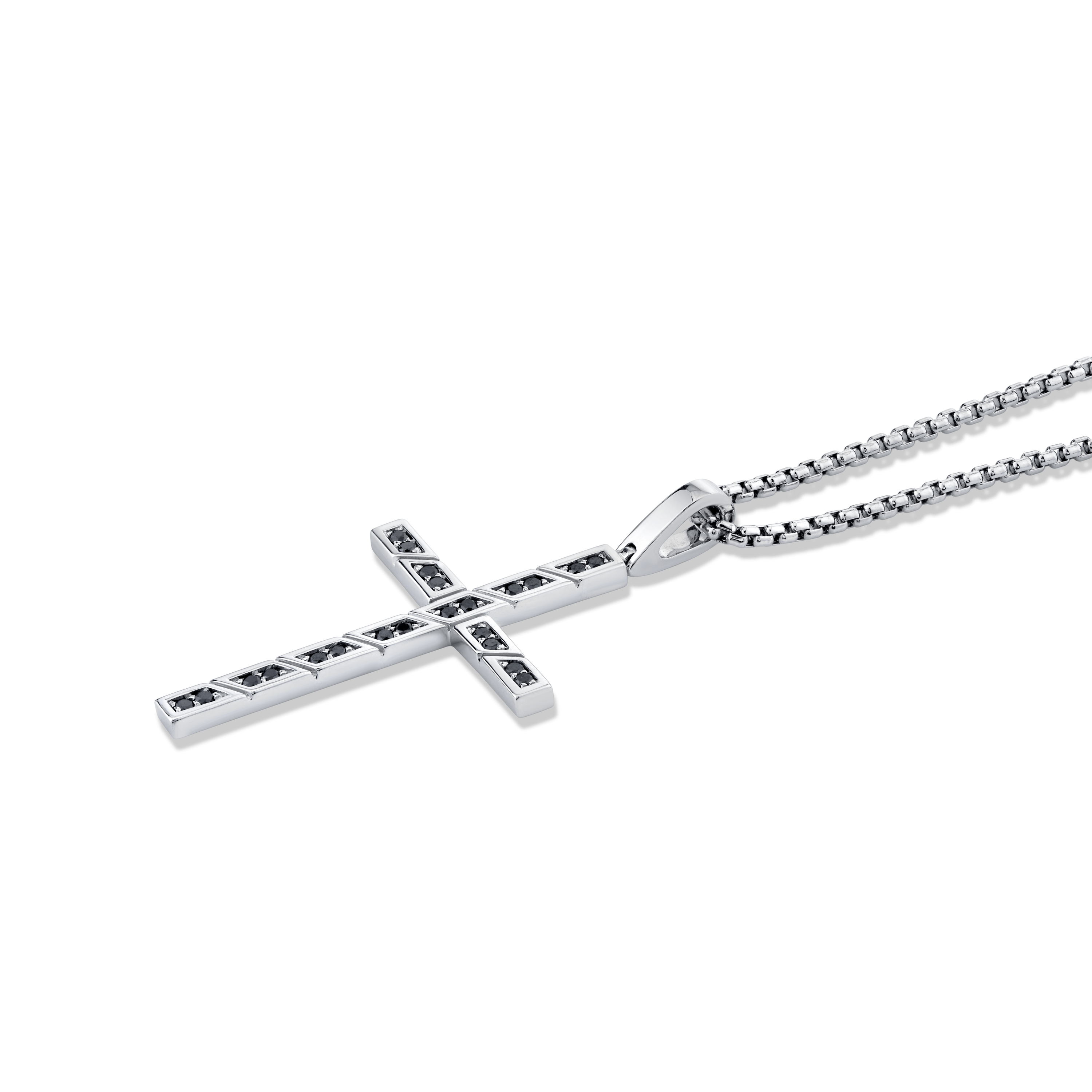 MICHAEL M Necklaces Box Black Diamond Cross Pendant