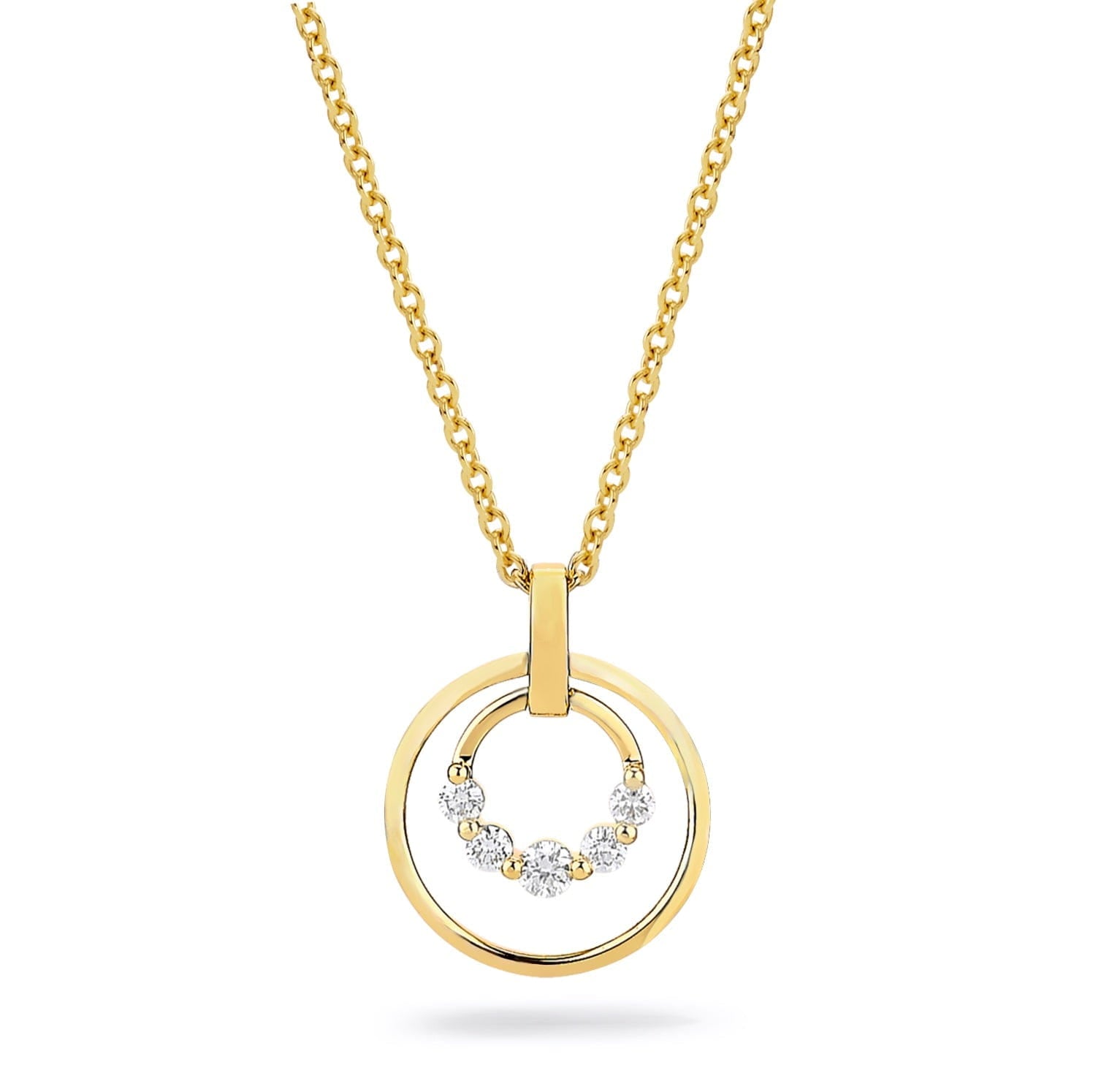 MICHAEL M Necklaces Cloud Double Ring Pendant Necklace