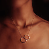 MICHAEL M Necklaces Double Diamond Circle Necklace