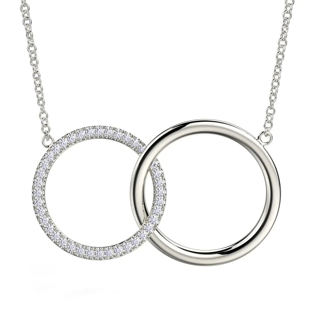 MICHAEL M Necklaces Double Diamond Circle Necklace