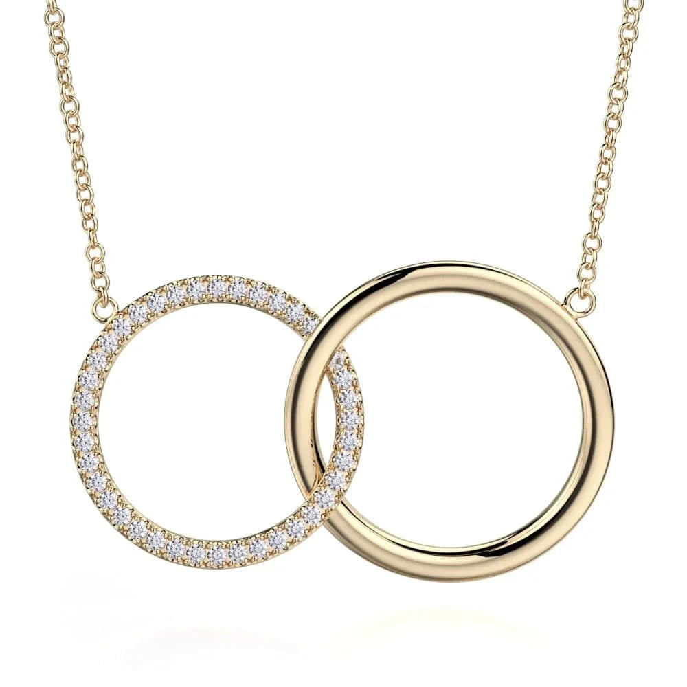 MICHAEL M Necklaces Double Diamond Circle Necklace
