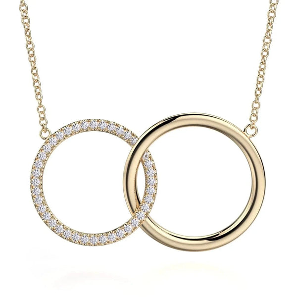 Double Diamond Circle Necklace | MICHAEL M