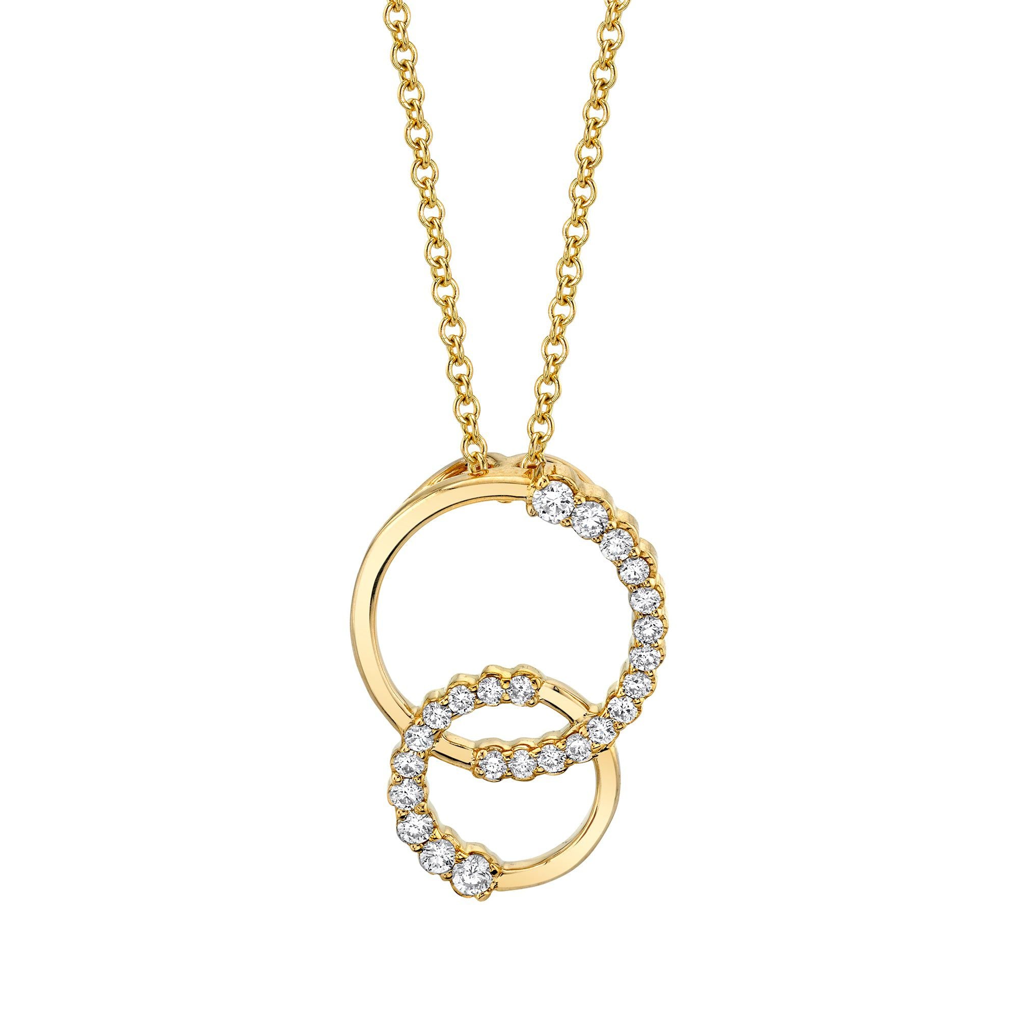 MICHAEL M Necklaces Double Diamond Circle Pendant