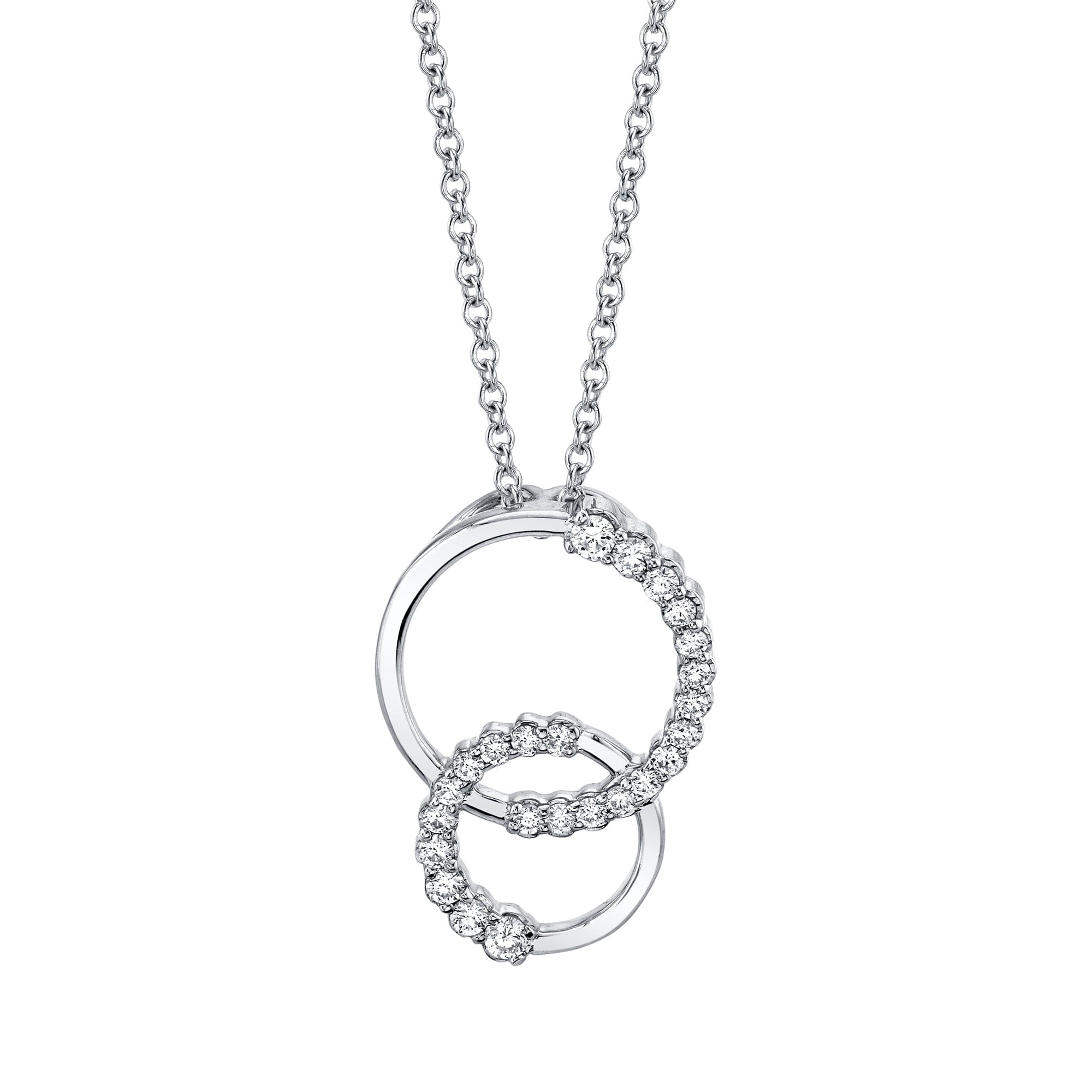 MICHAEL M Necklaces Double Diamond Circle Pendant