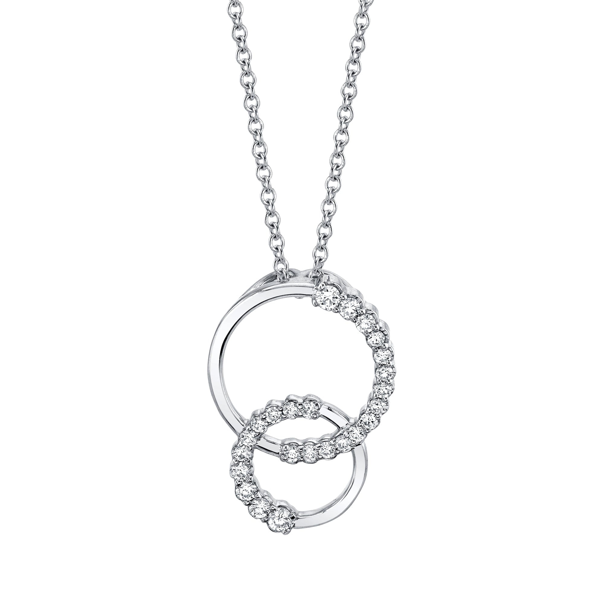 MICHAEL M Necklaces Double Diamond Circle Pendant