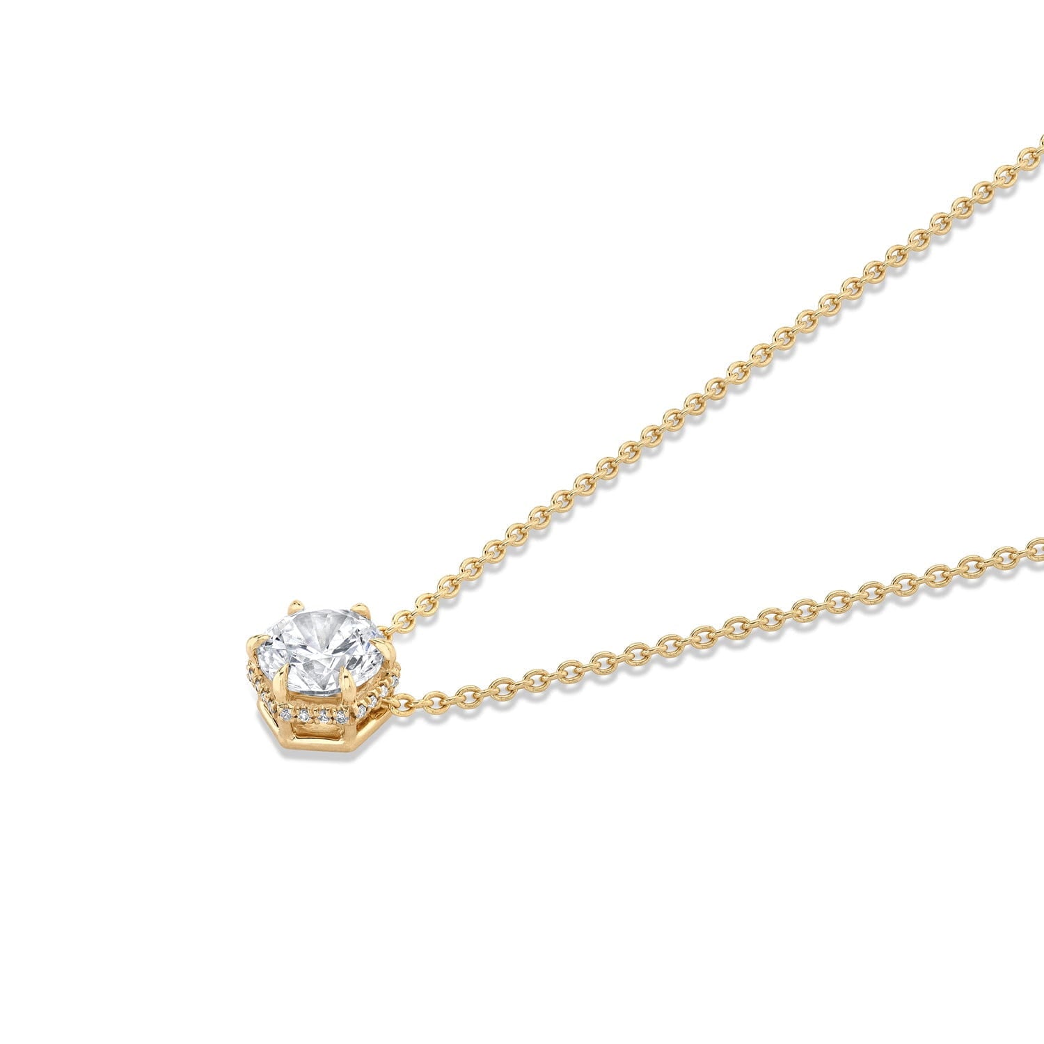 MICHAEL M Necklaces Hex Halo Solitaire Necklace