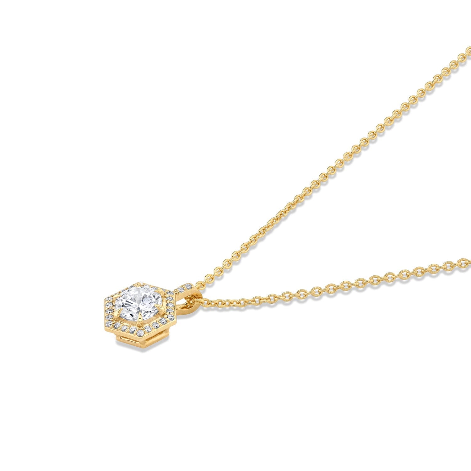 MICHAEL M Necklaces Hex Halo Solitaire Pendant