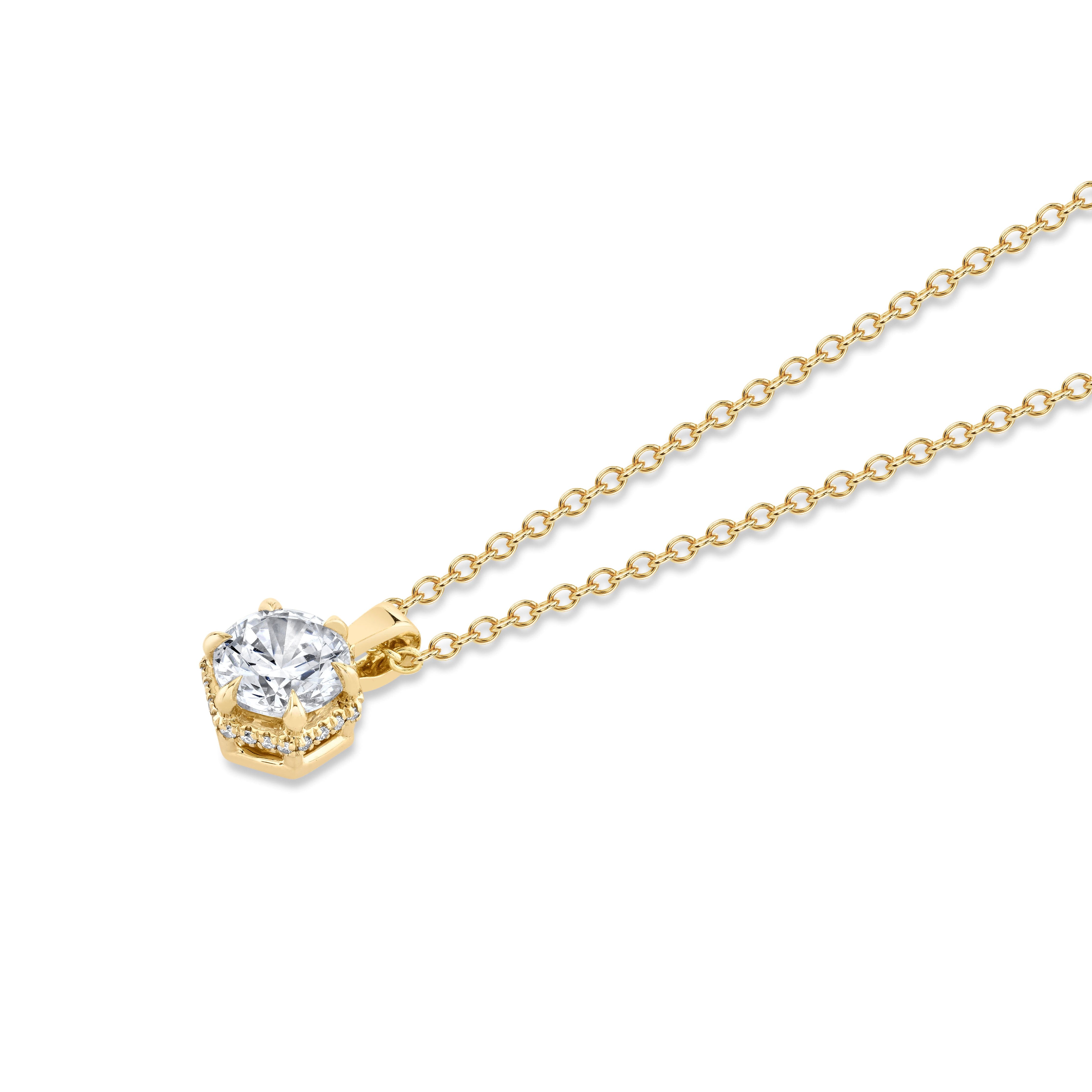MICHAEL M Necklaces Hex Halo Solitaire Pendant