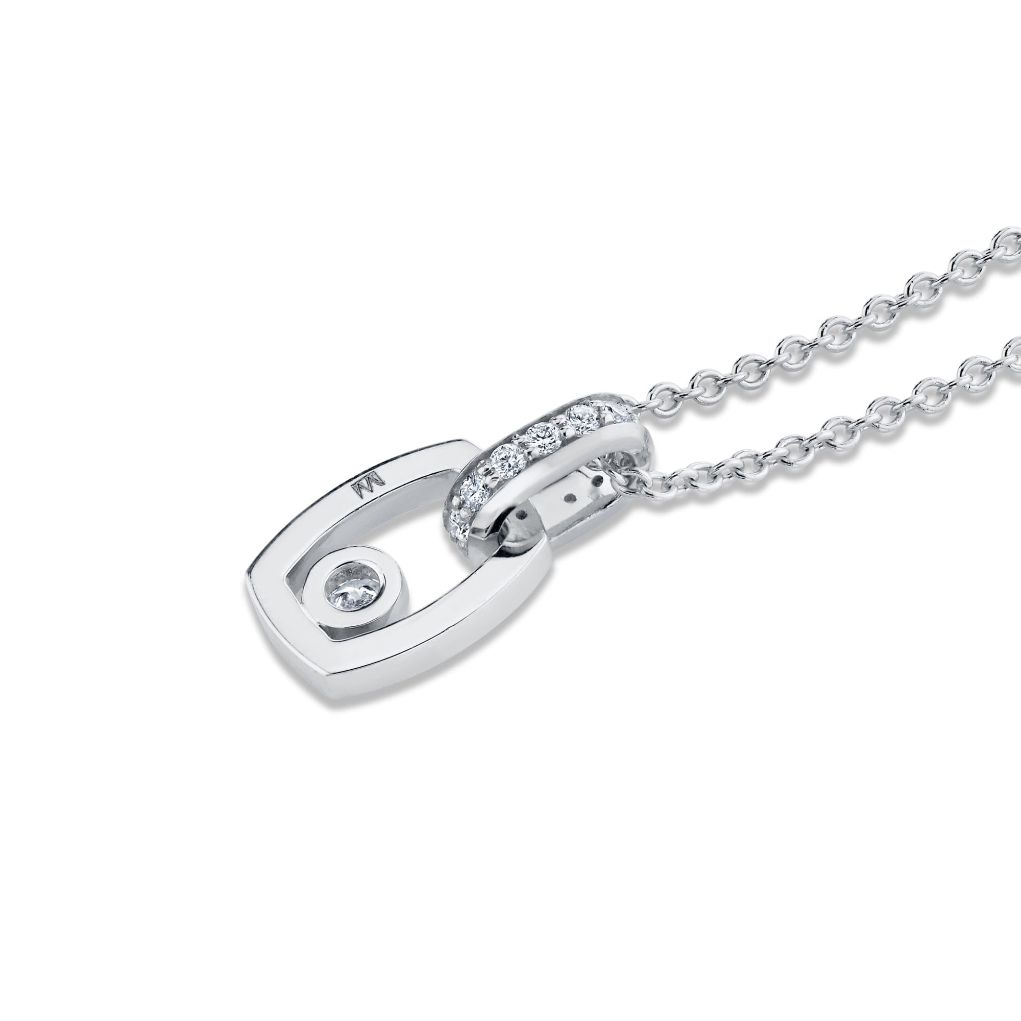 MICHAEL M Necklaces Link Pendant with Bezel Set Diamond