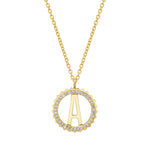 MICHAEL M Necklaces Mini Tetra Pavé Initial Medallion